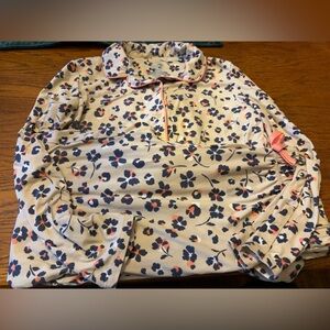 Wonder Nation Floral Kids Pajama Set - Cream and Navy